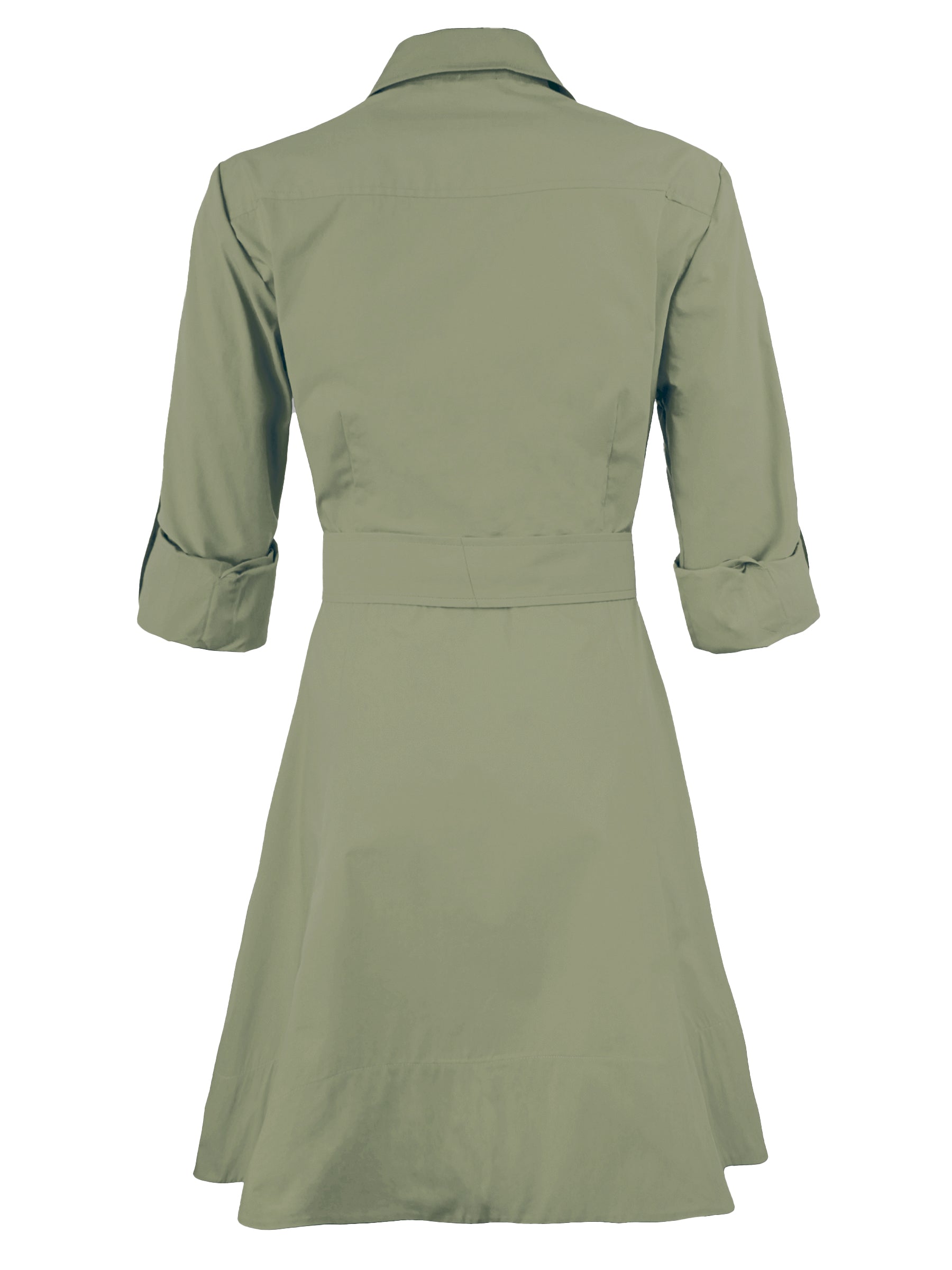 Short Laine Tie Front Long Dress Sage Green Weathercloth