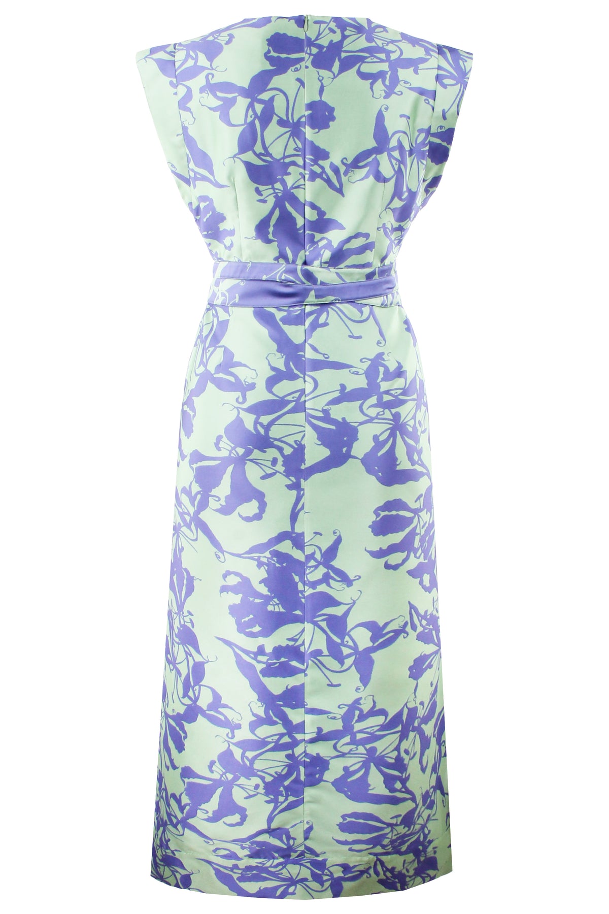 Beverly Long Shirt Dress Floral Jacquard, Honeydew/Purple