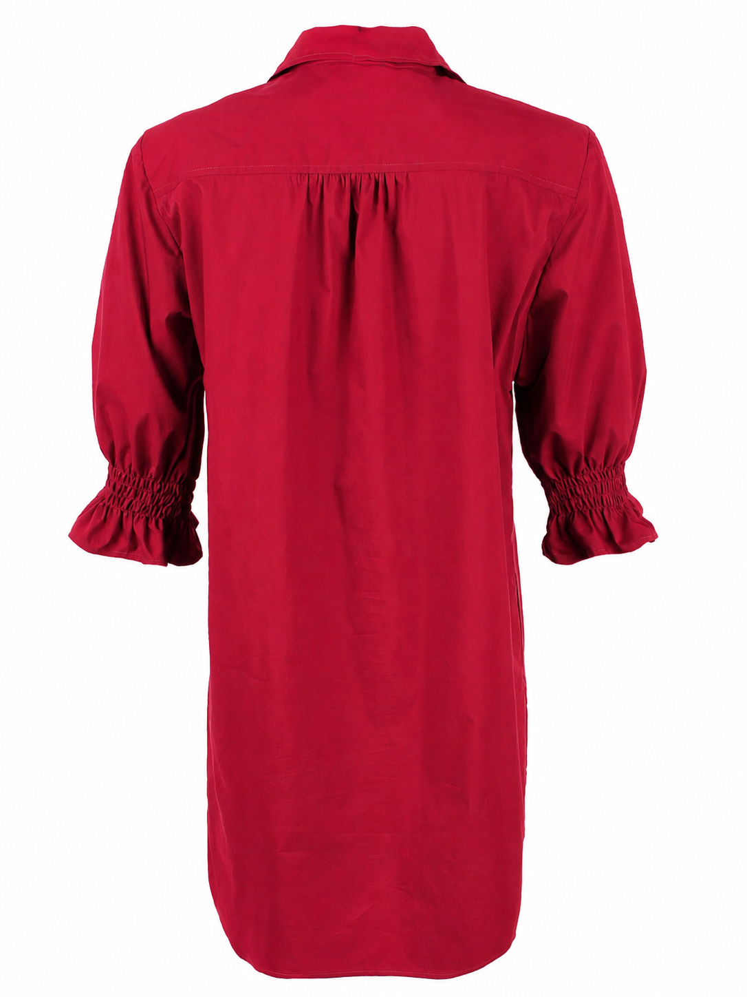 Miller Puff Sleeve Shirt Dress Weathercloth Red