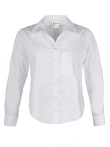 Andie Silky Poplin Cropped White Blouse