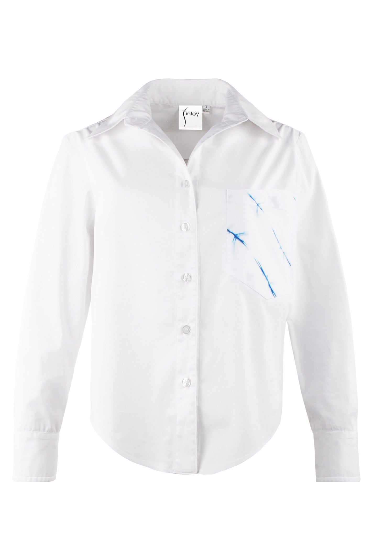 Catherine MacMahon x Andie Cropped White Silky Poplin Shirt for Dallas Art Fair