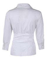 Ellis Tie Front Silky Poplin Shirt