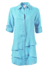 Washed Linen Jenna Dress Caribbean Blue