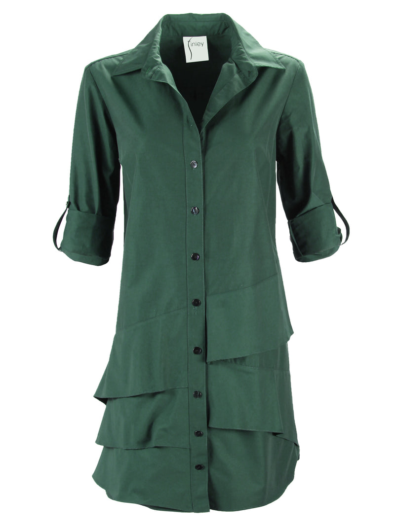 Jenna Shirt Dress Evergreen Weathercloth