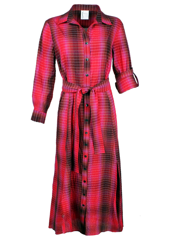 Laine Shirt Dress Red Ombre Stripe