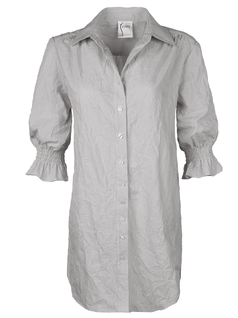 Miller Puff Sleeve Shirt Dress Evergreen Weathercloth