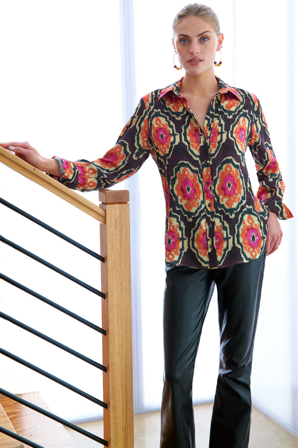 Mini Monica Shirt Flame Medallion
