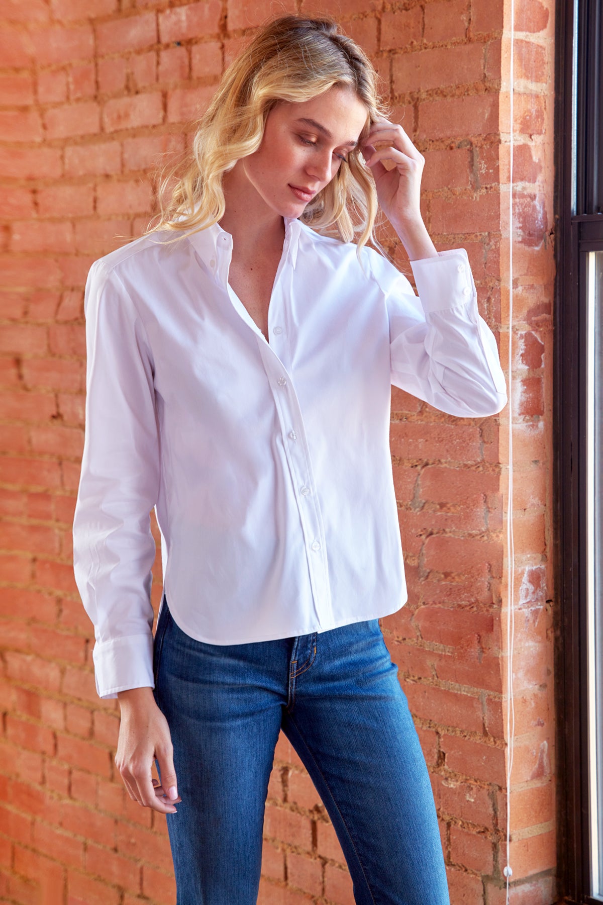 Preppy Shirt White Silky Poplin