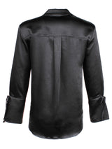 Rachel Shirt Black Hammered Satin