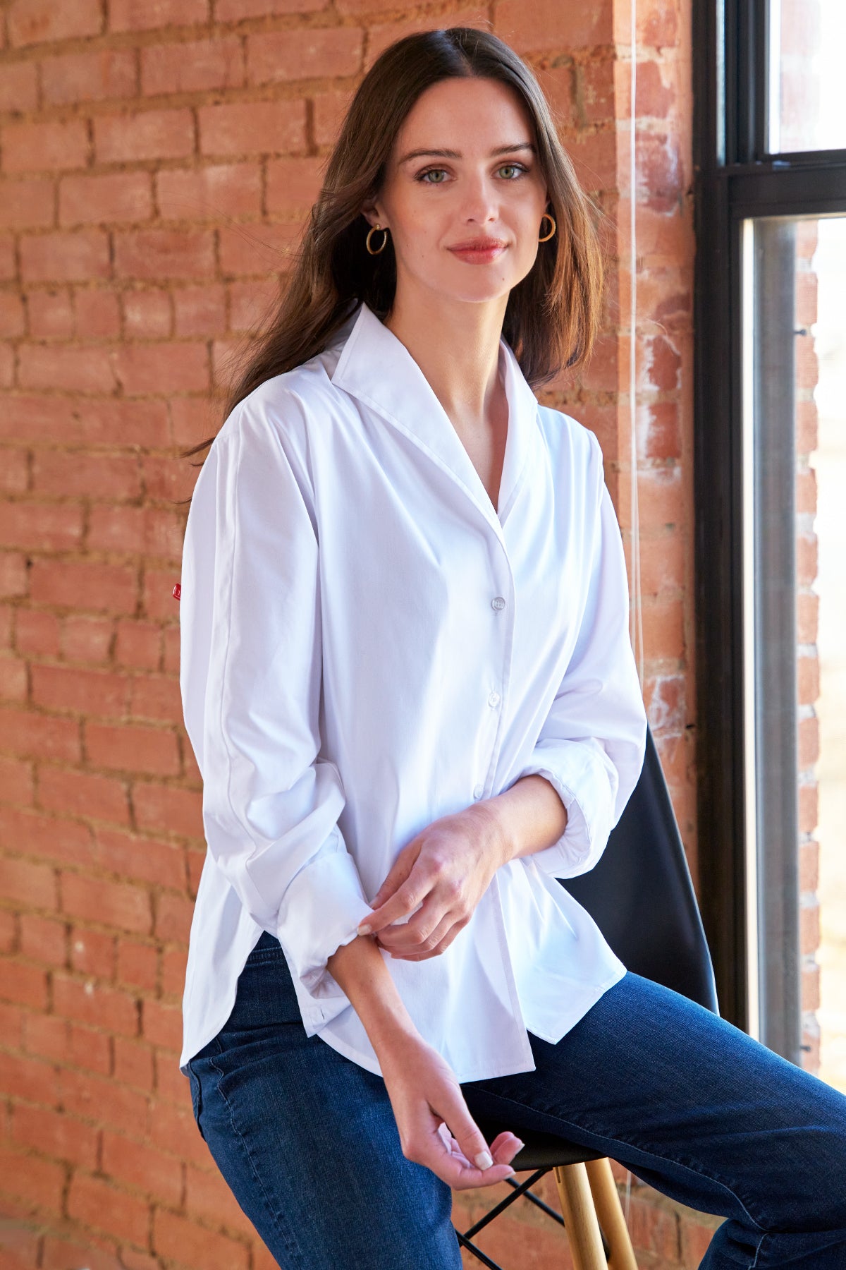 Revere Shirt, White Silky Poplin