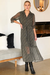 Sienna Shirt Dress Pixel Chiffon Print -Available at NM.com