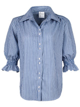 Sirena Shirt Blue/White Chenille Textured Stripe