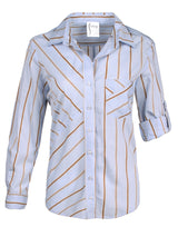 Teigan Shirt Blue/Tan Menswear Stripe