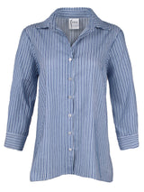 Trapeze Top Blue Chenille Stripe
