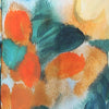 One of a Kind Sid Twist Front Shirt Teal Abstract Print