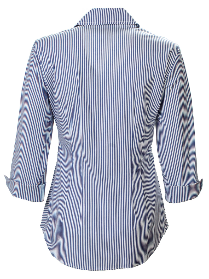 Walter 3/4 Sleeve Black Tie Front Blouse