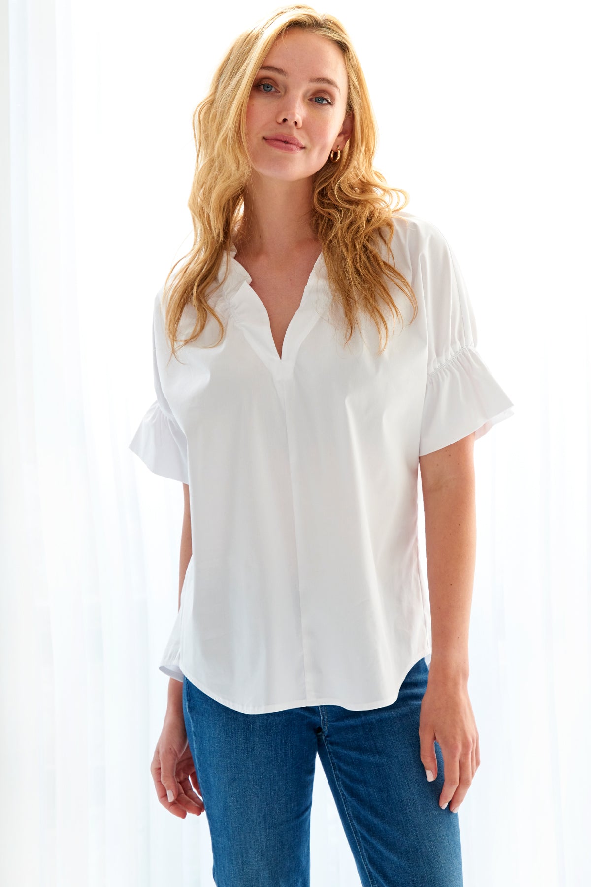 Crosby White Silky Poplin Shirt