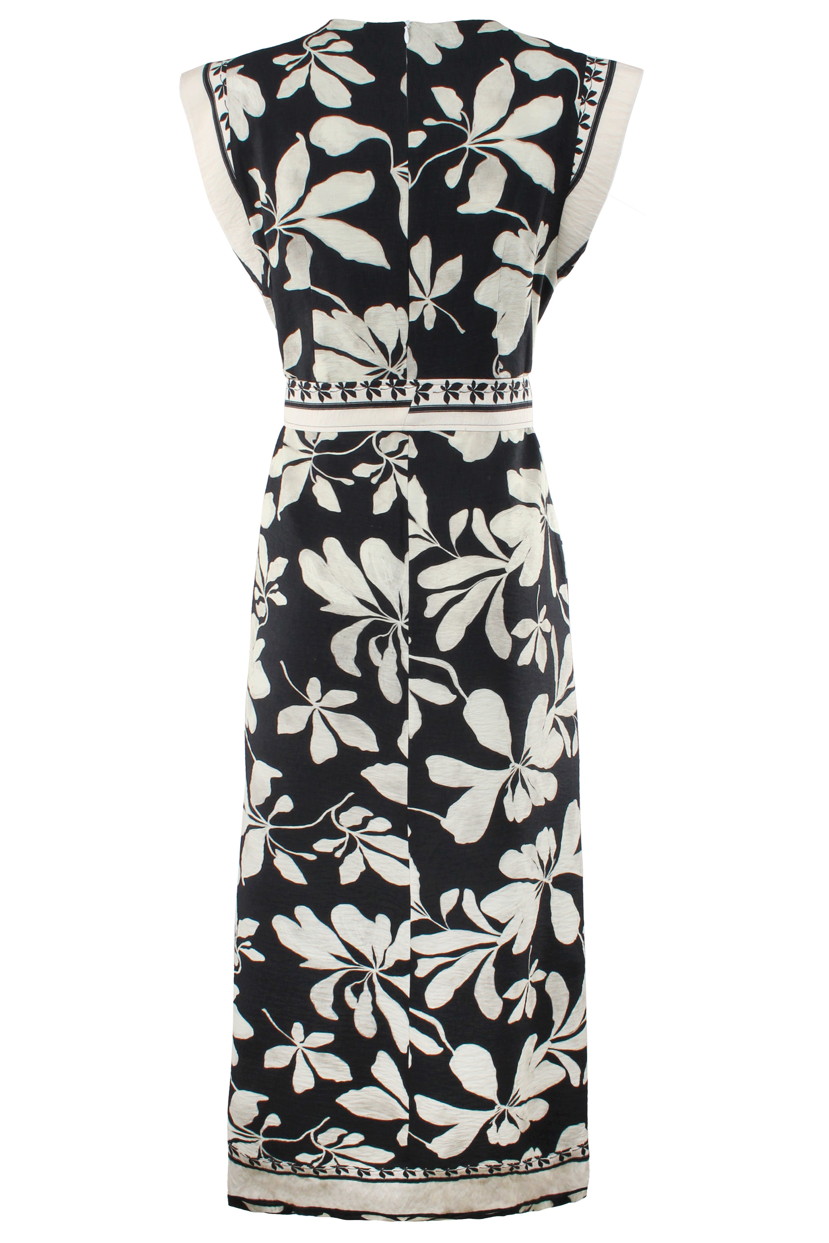 Beverly Long Shirt Dress Black & Tan Floral Print