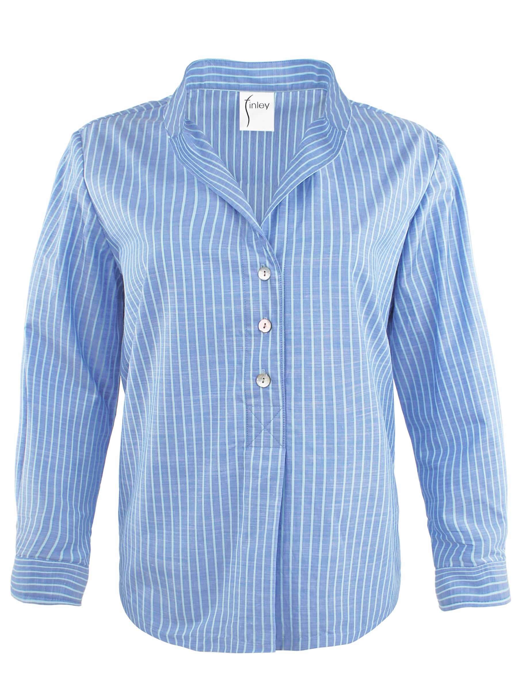 Henri Popover Top Chambray Stripe