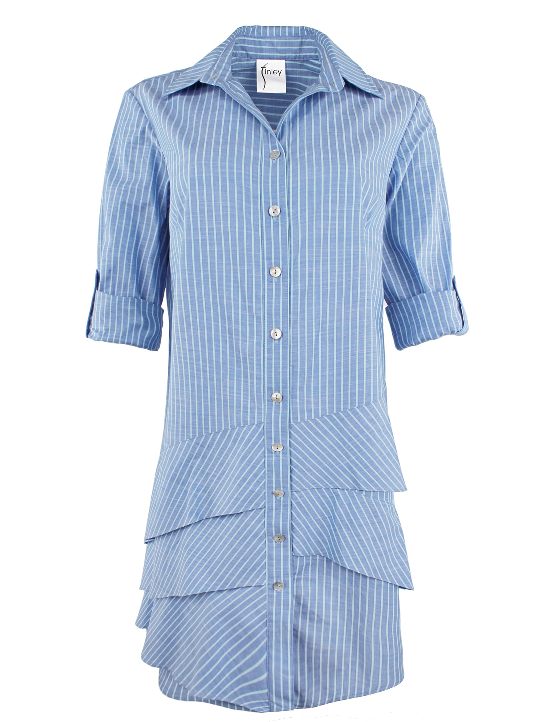 Jenna Shirt Dress Chambray Stripe