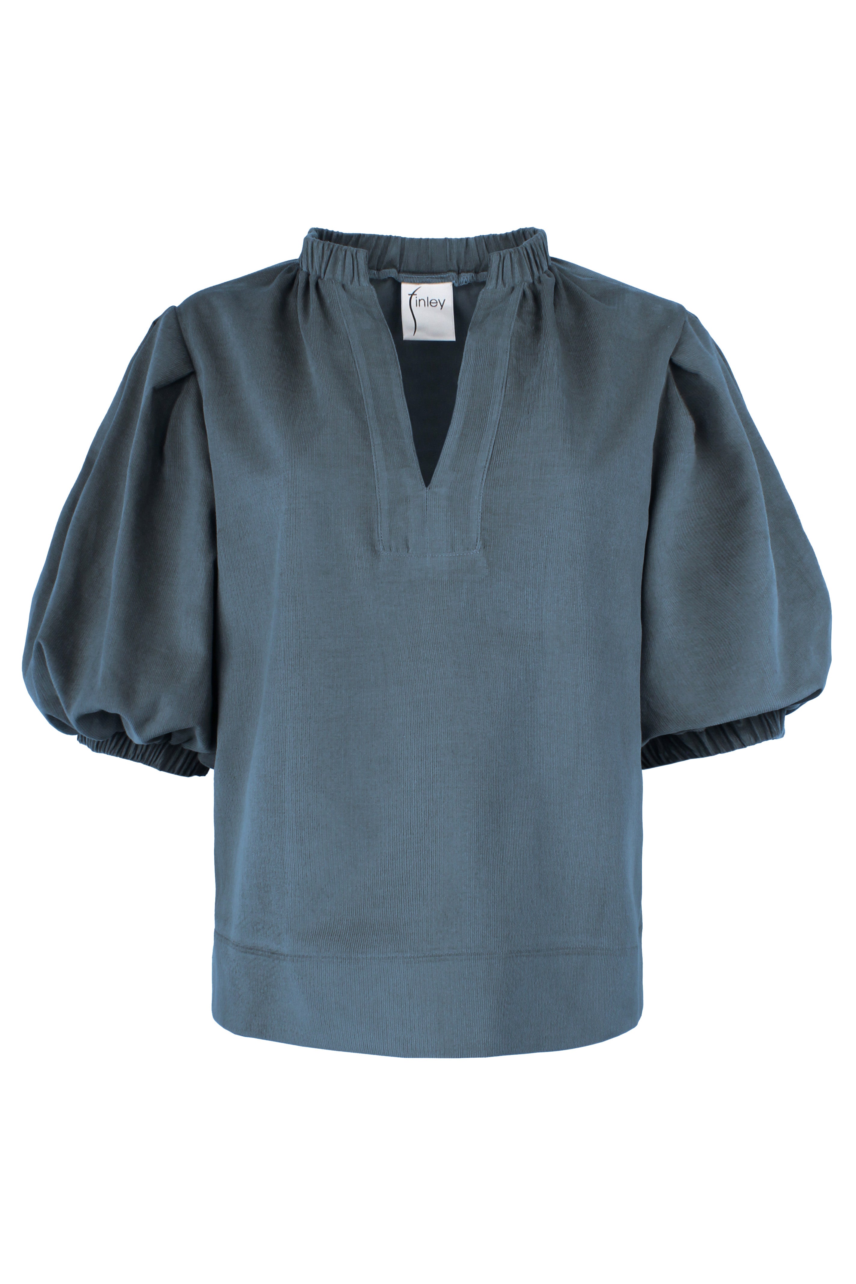 Marcie Popover Teal Pinwale Corduroy