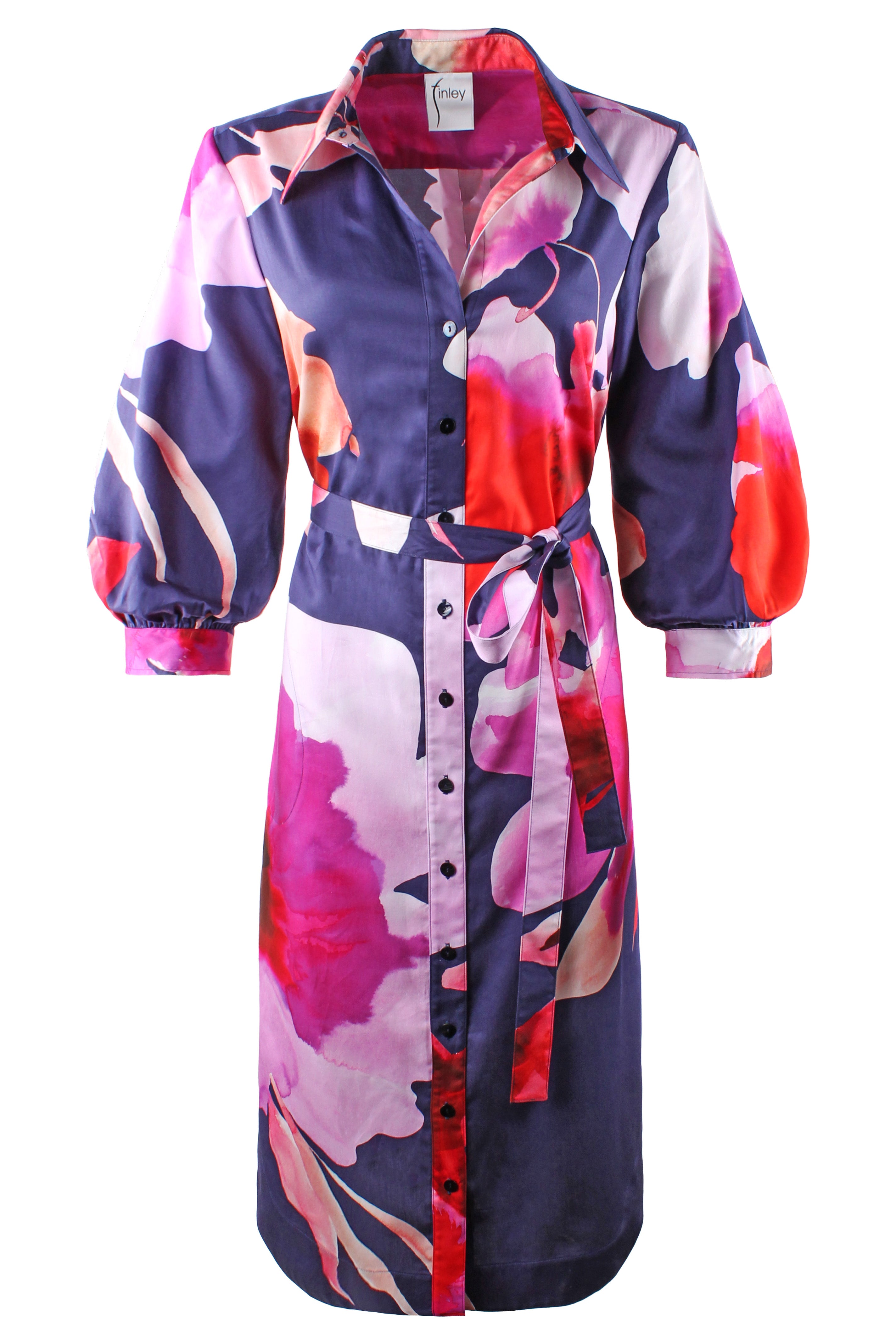 Clementine Midi Shirt Dress Flower Bomb Print