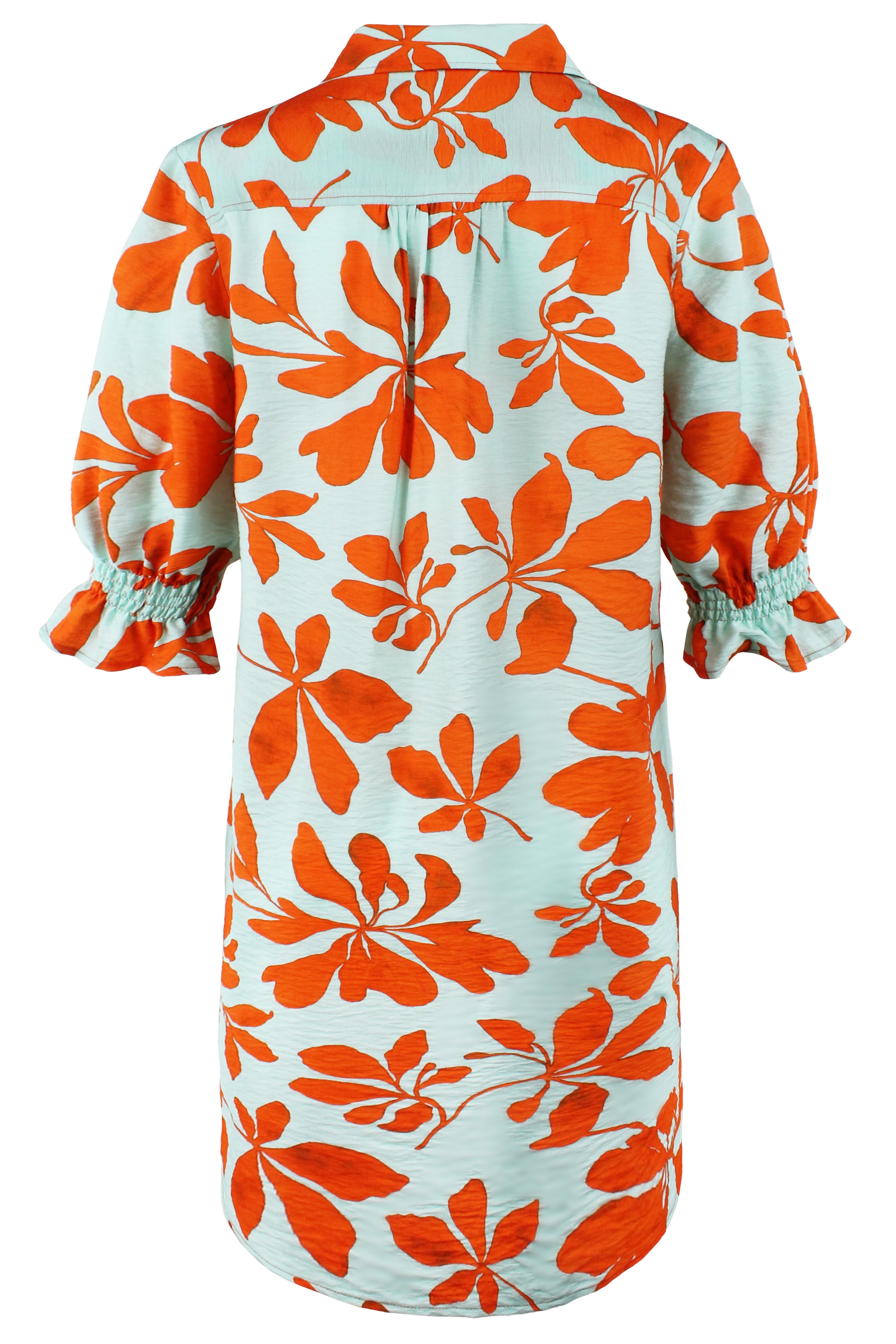 Miller Puff Sleeve Shirt Dress Hawaiian Punch Print
