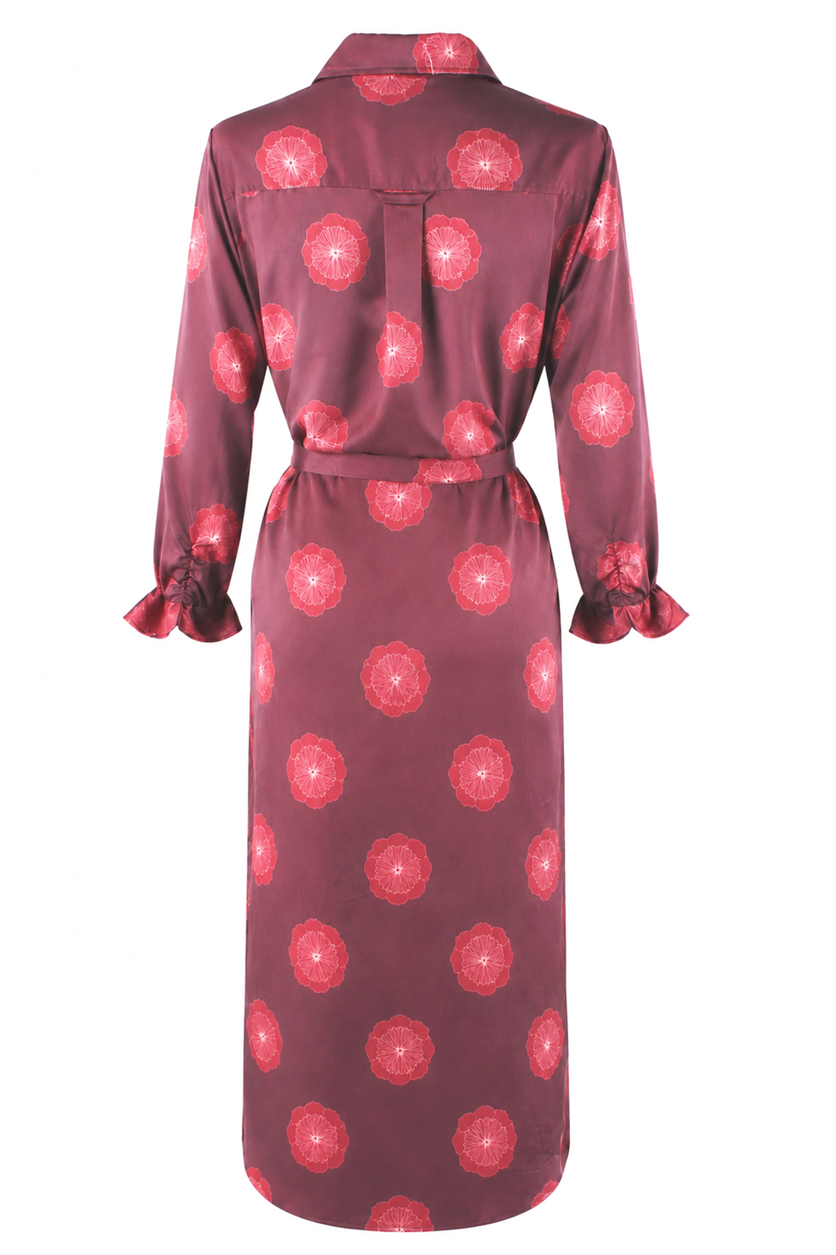 Harlowe Shirtdress, Wine Medallion Print