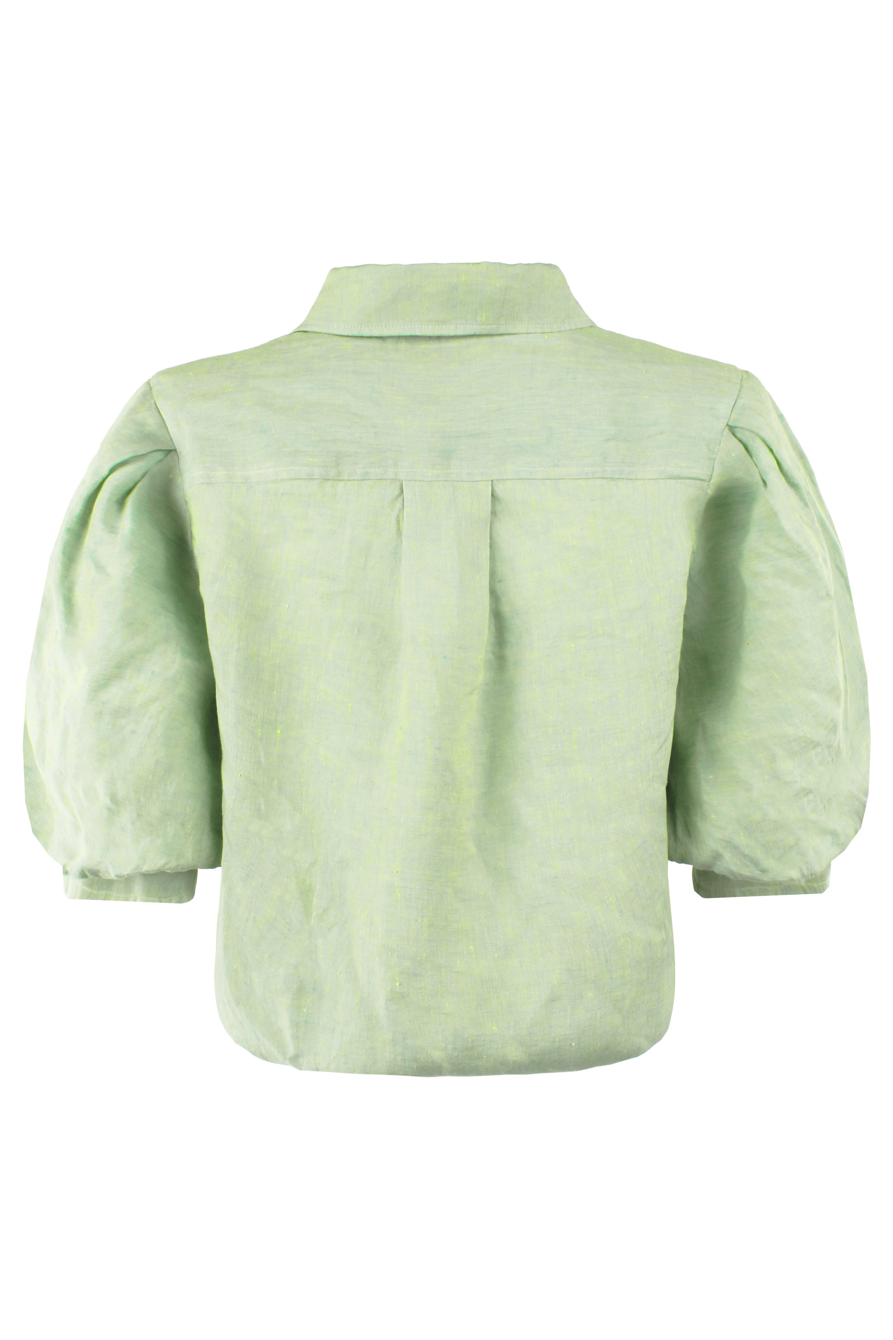 Bomba Washed Linen Key Lime Green Blouse