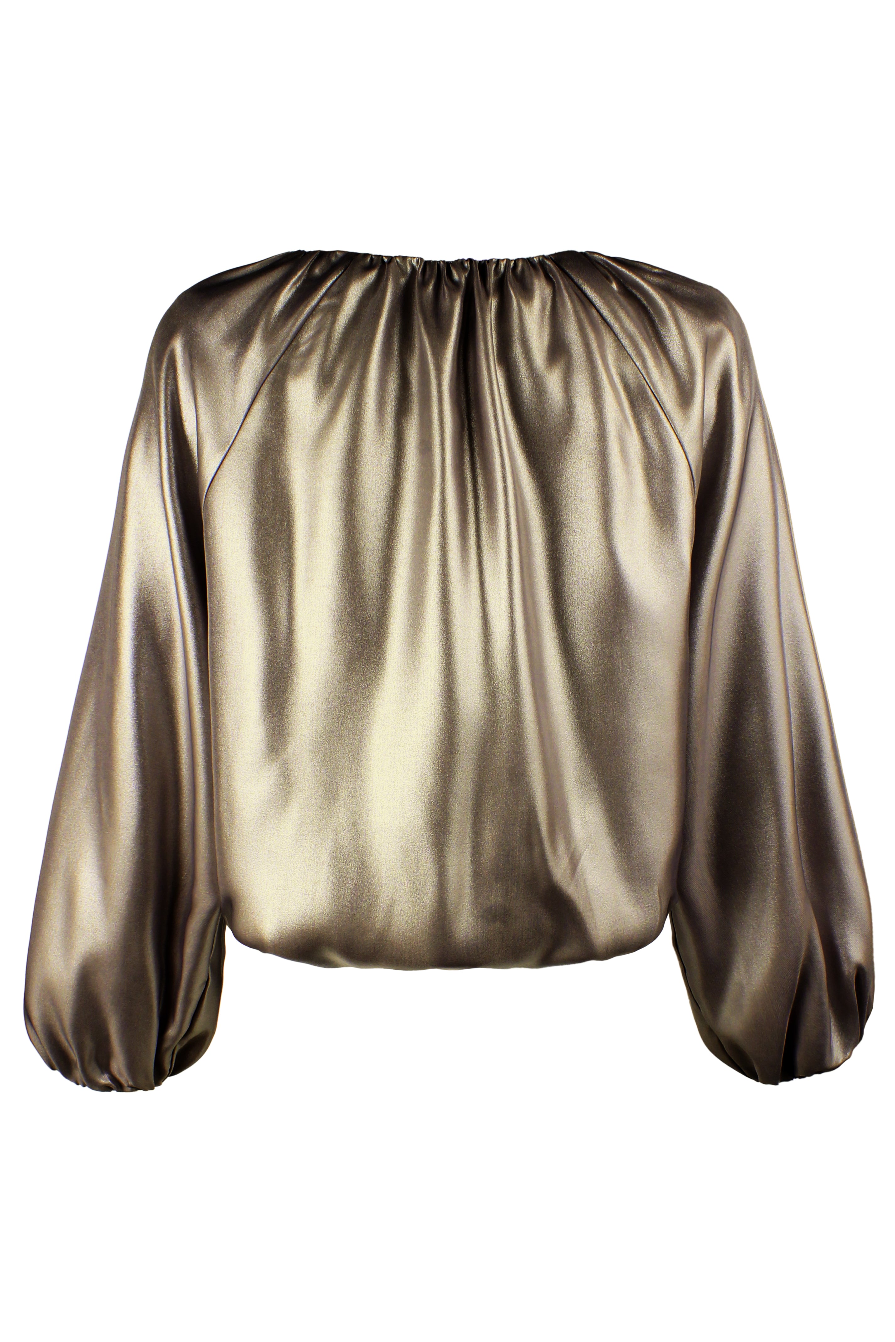 Cameron Blouson Sleeve Top, Antique Gold