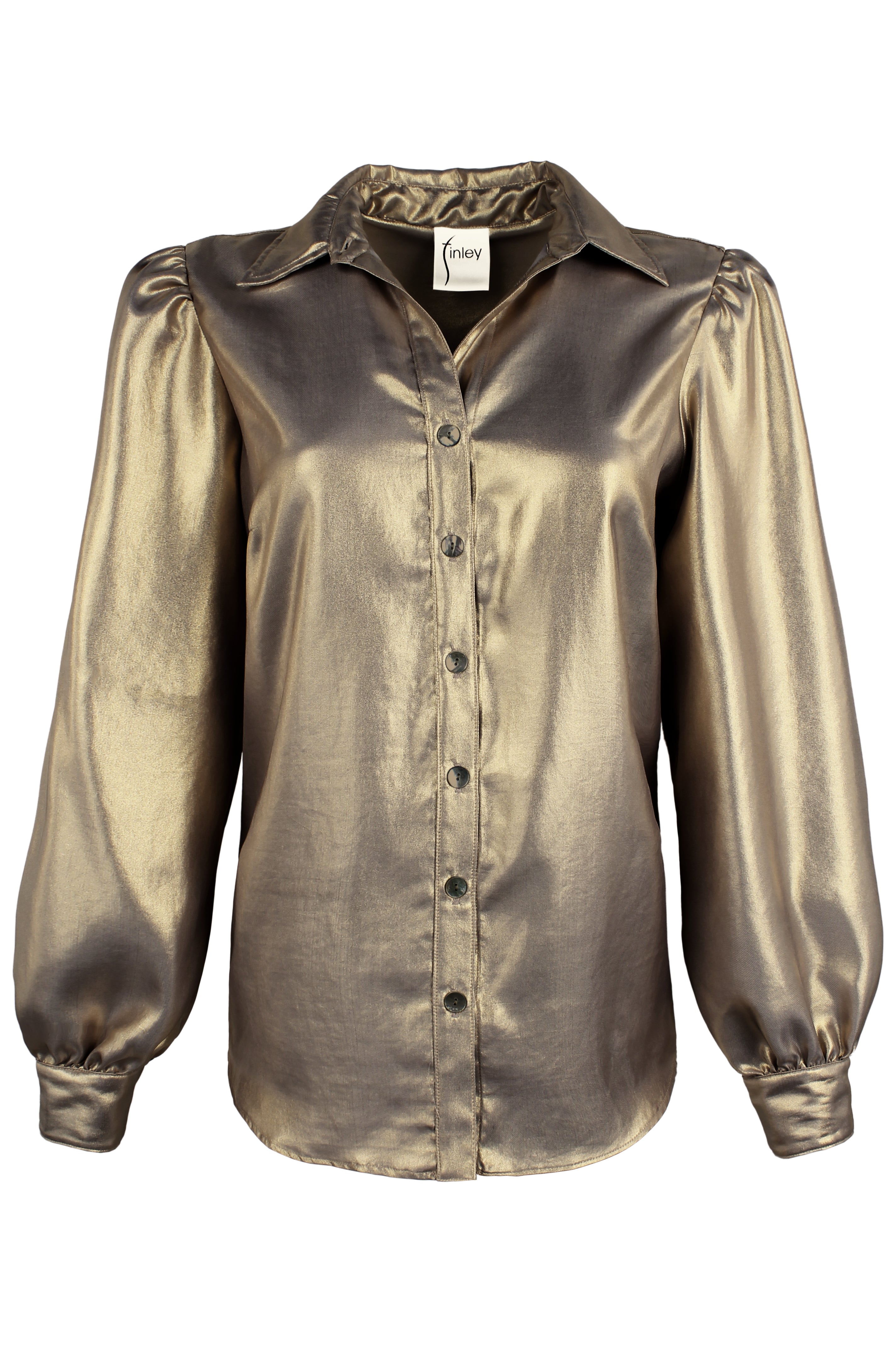 Collette Long Sleeve Blouse, Antique Gold