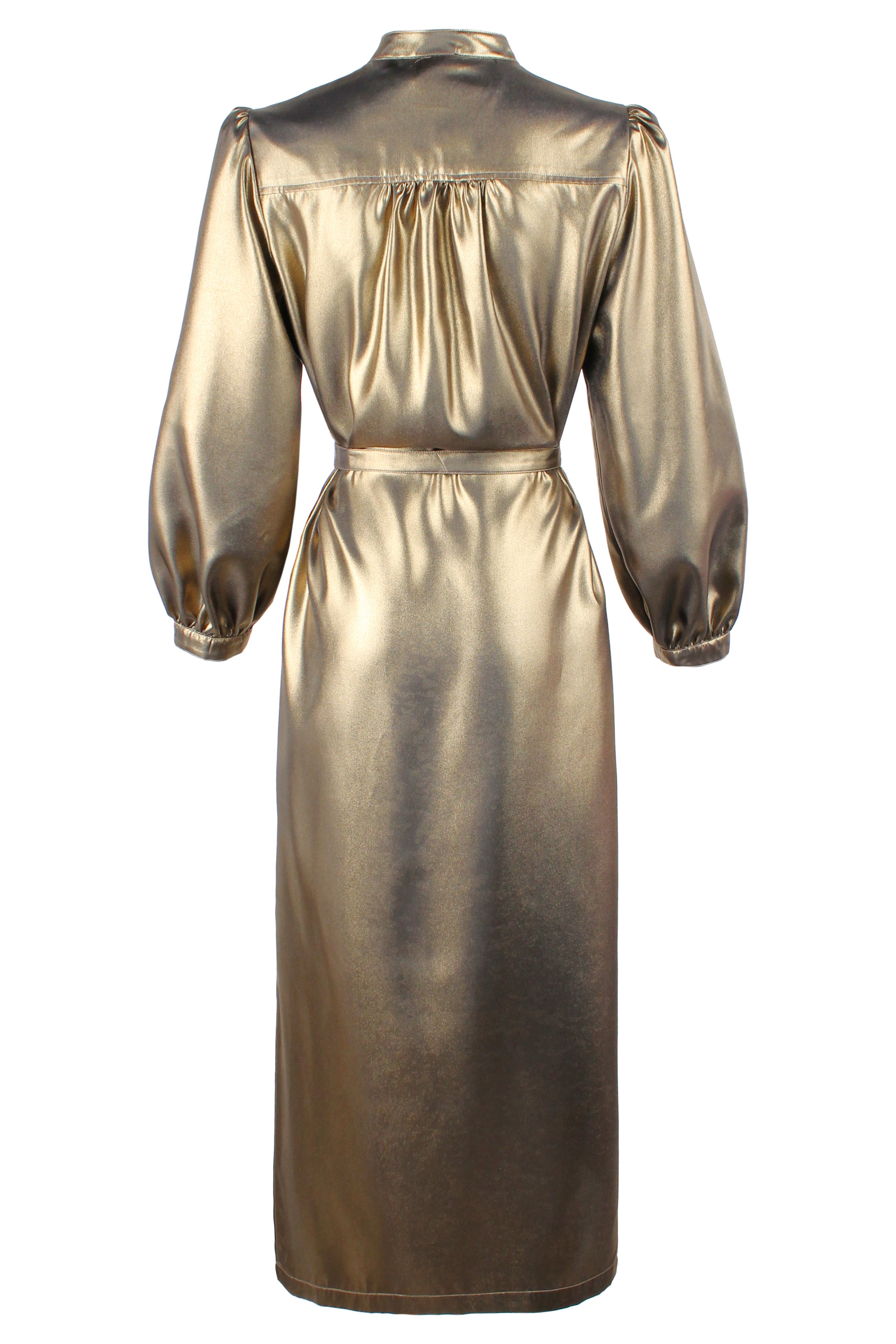 Franchesca Long Sleeve Maxi Dress, Antique Gold