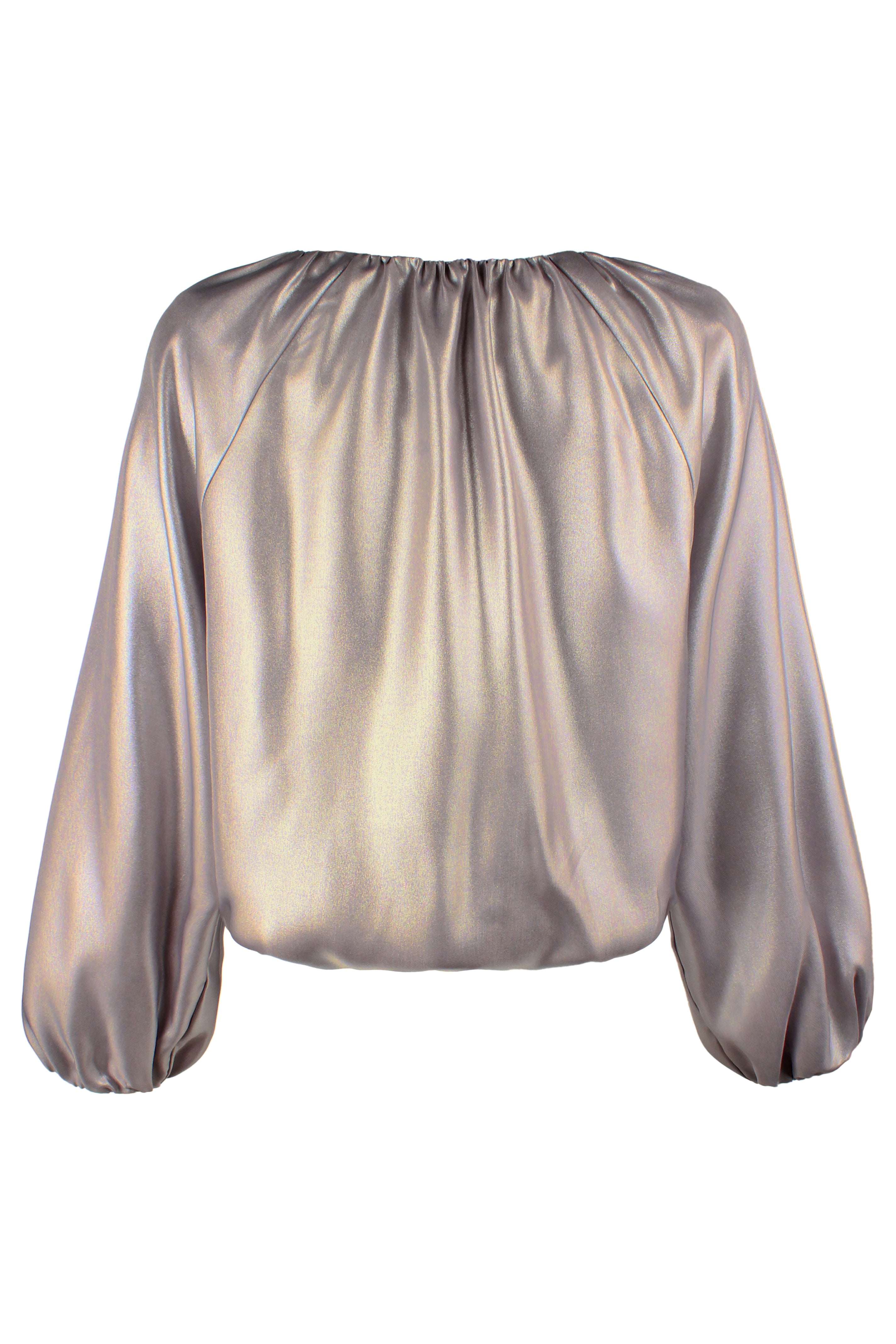 Cameron Blouson Sleeve Top, Matte Gold