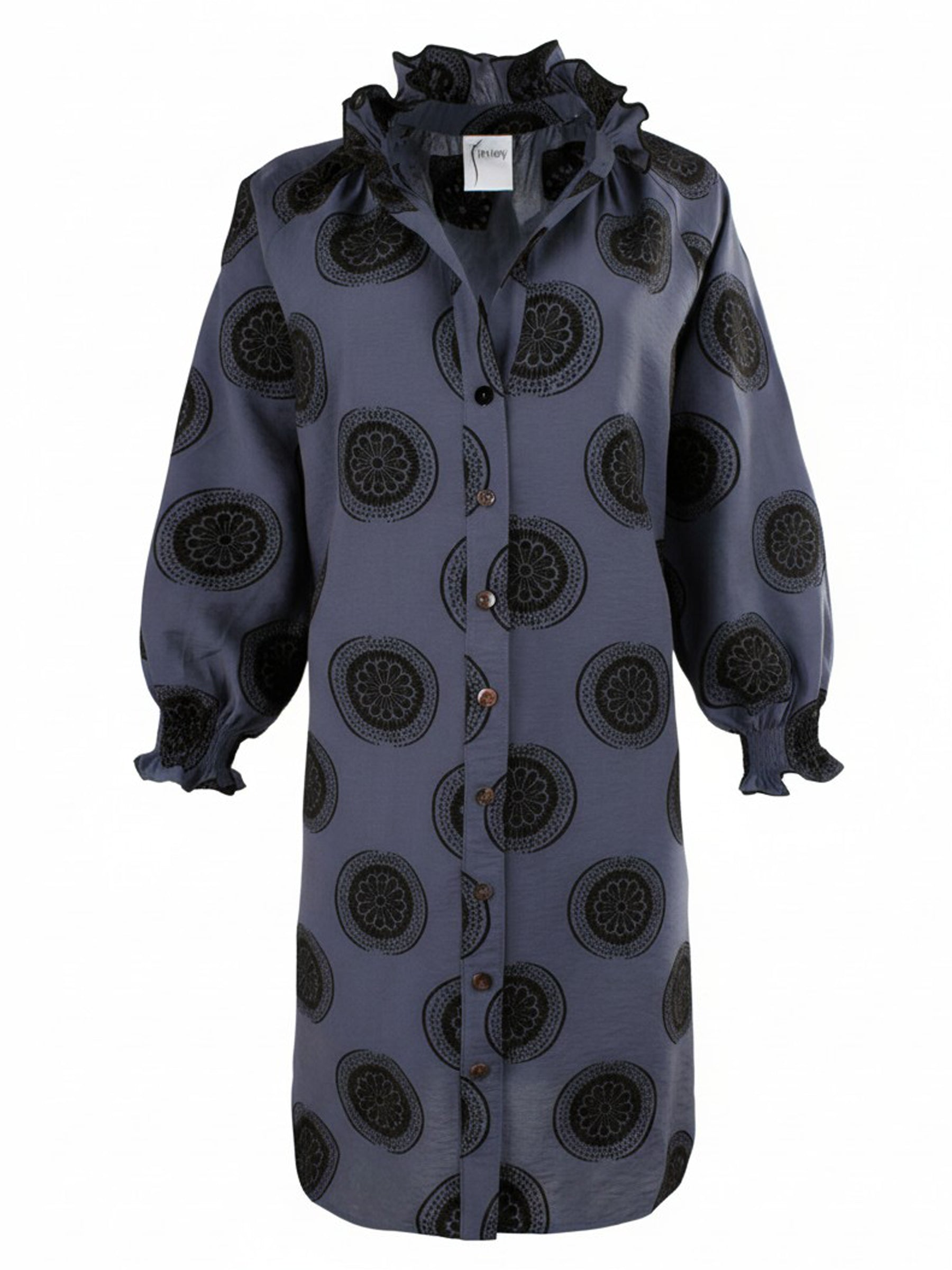 Mallory Dress Navy/Black Medallion Jacquard