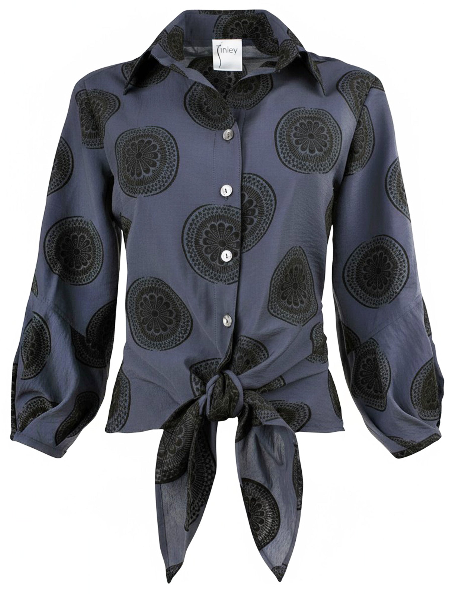 Emmy Navy/Black Medallion Jacquard