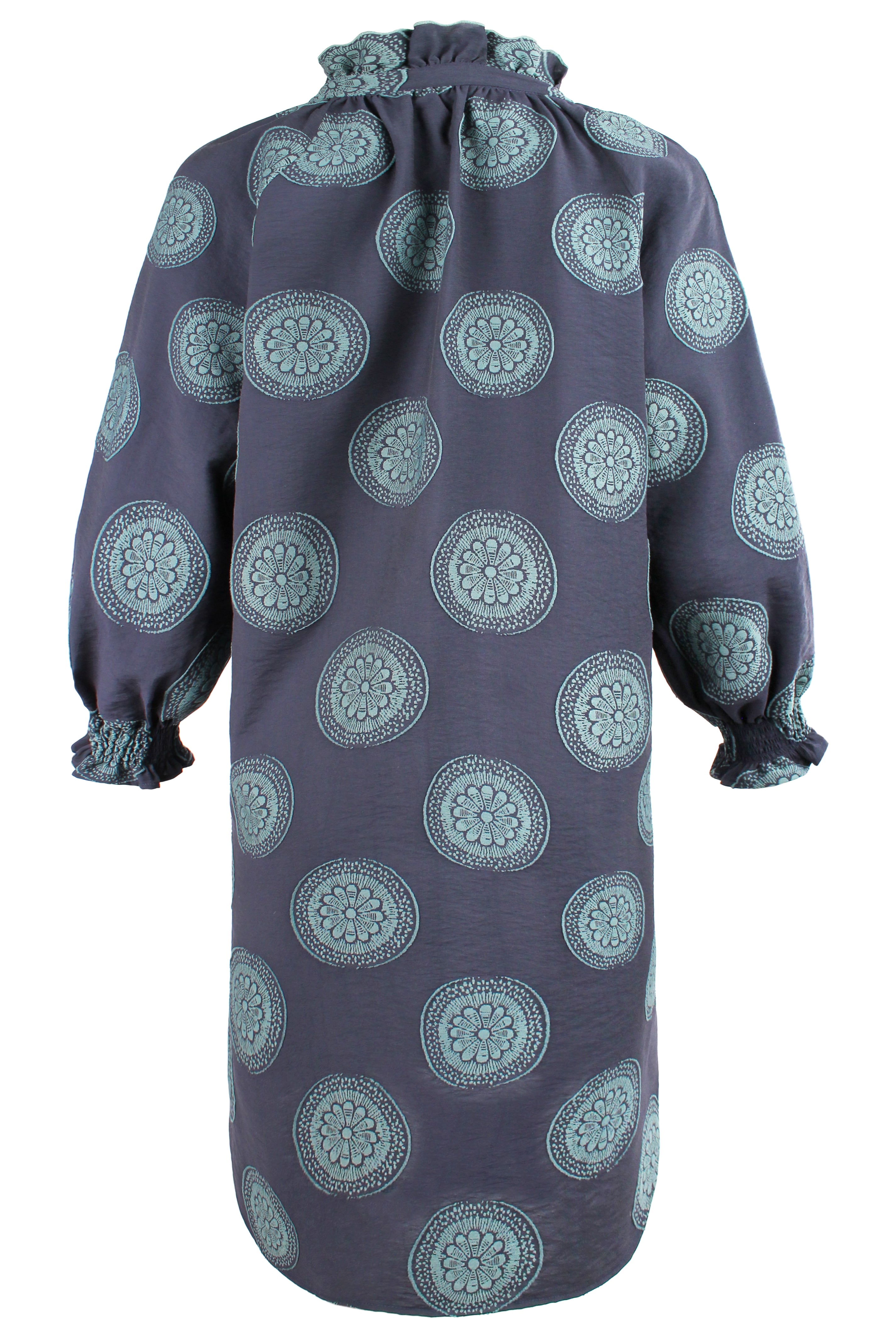 Mallory Dress Navy/Teal Medallion Jacquard