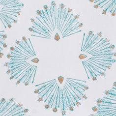 MENDED Alex Long Shirtdress Turquoise Peacock Print