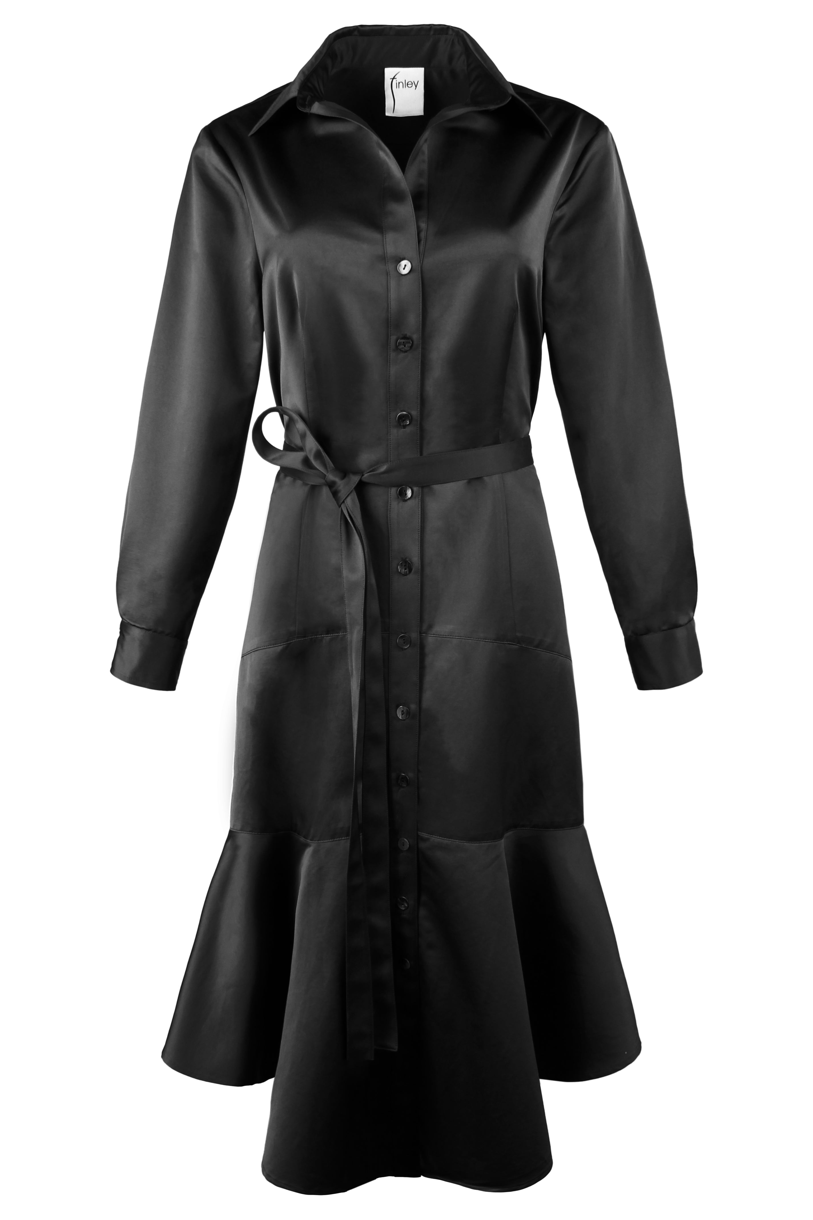 Leonardo Dress Black Micro Satin