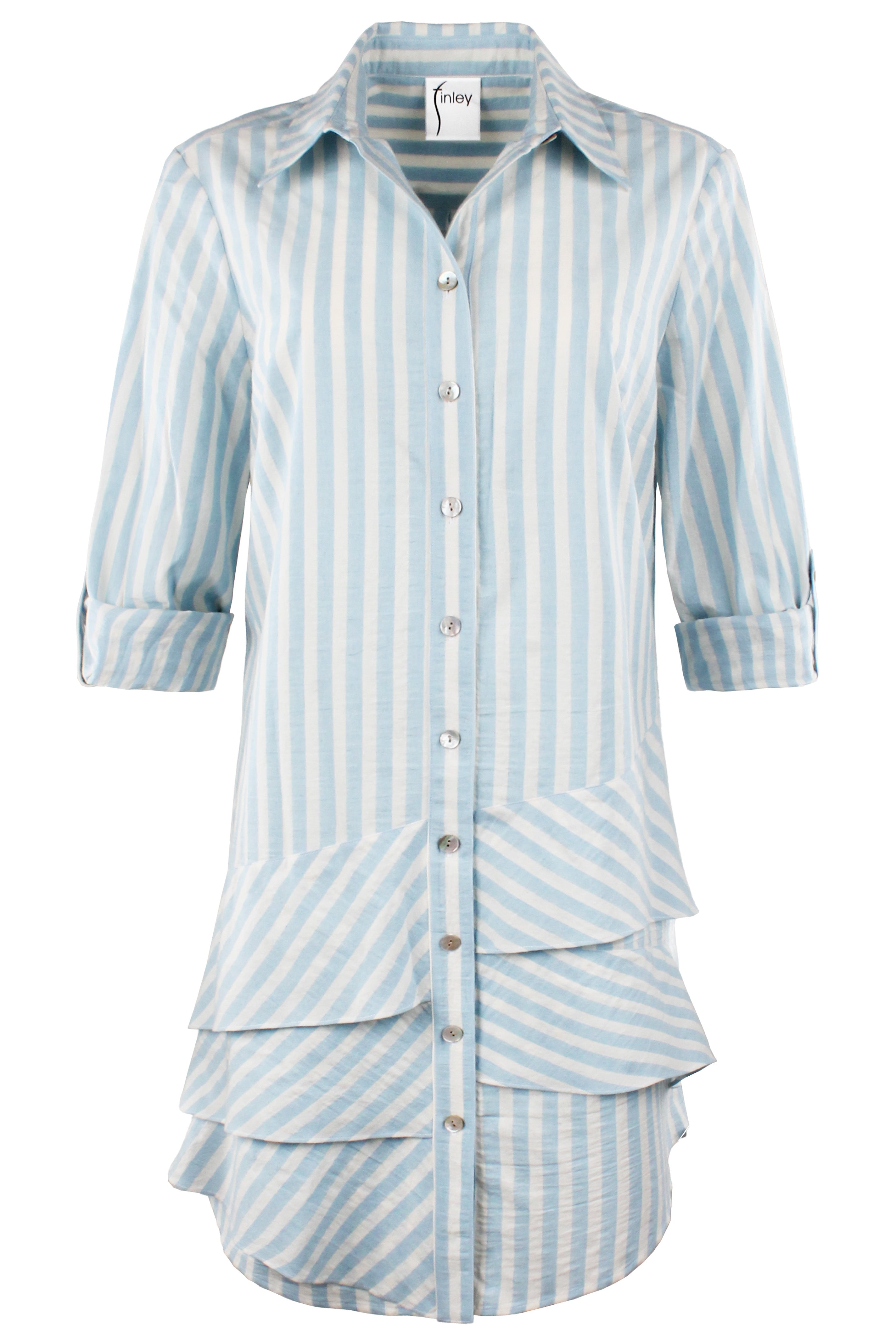 Jenna | Blue & Natural Stripe Shirt Dress | Finley Shirts & Dresses