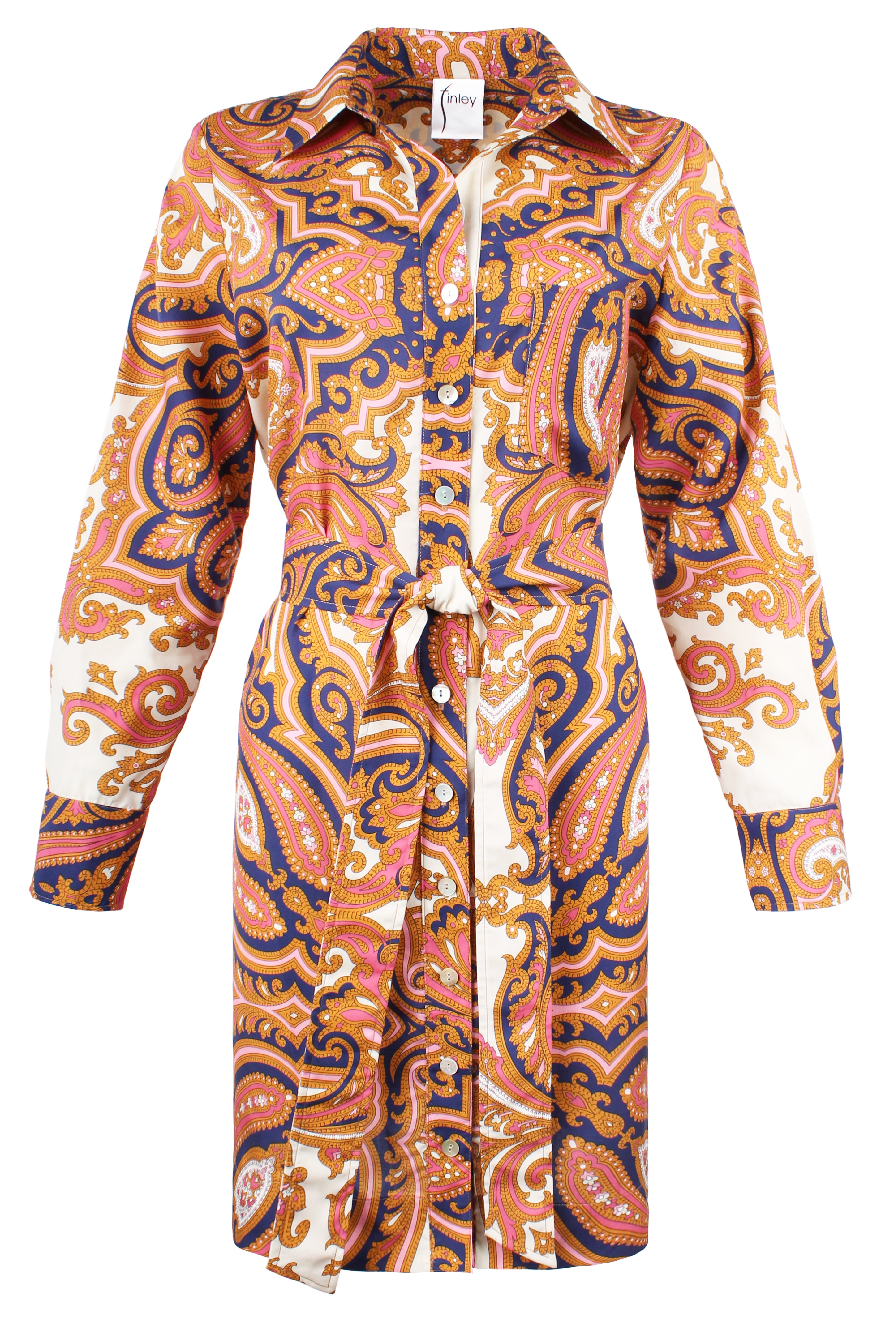 Liam Tie-Front Shirt Dress Princess Paisley Print