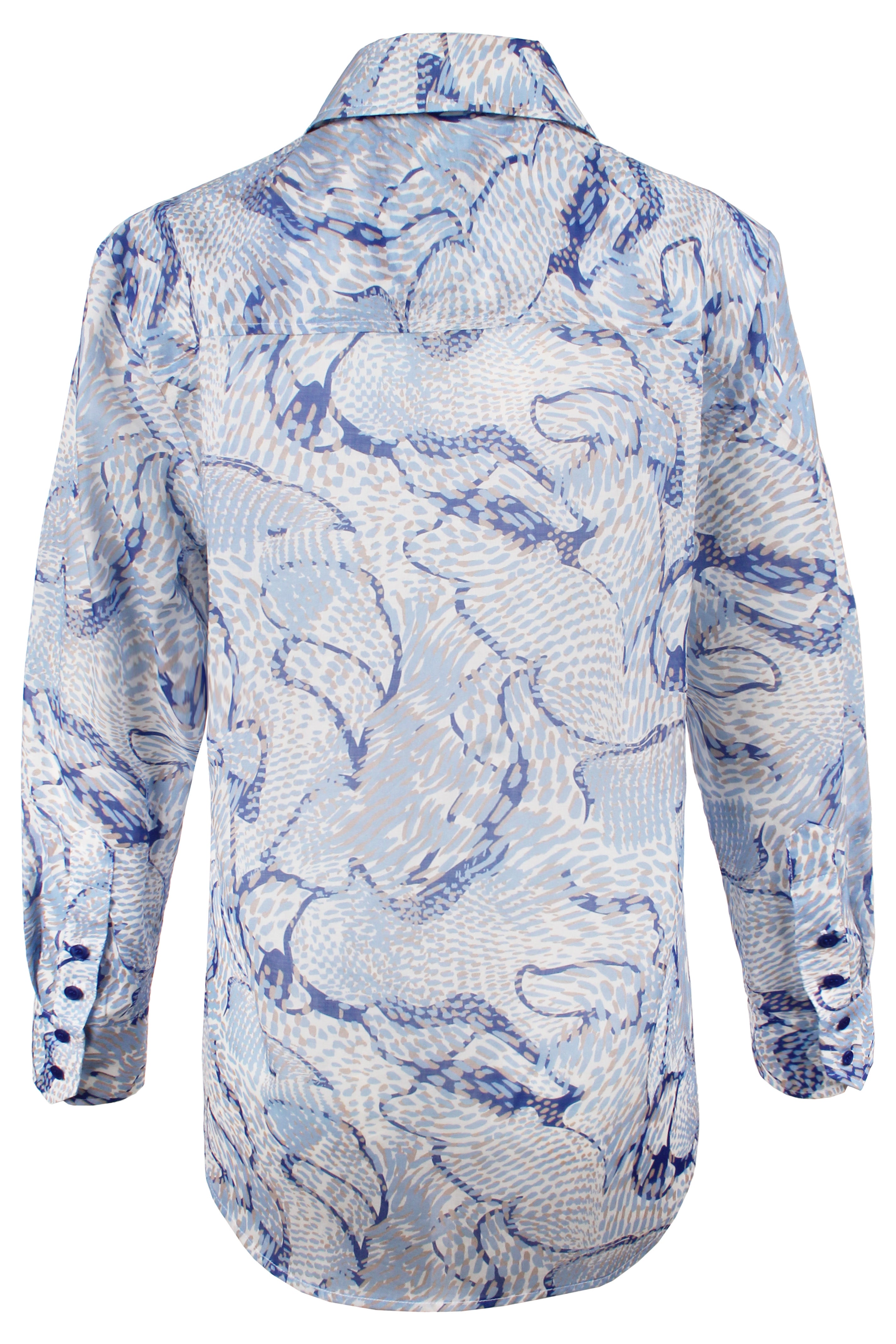 Andie Shirt Blue/White Sea Spray Print