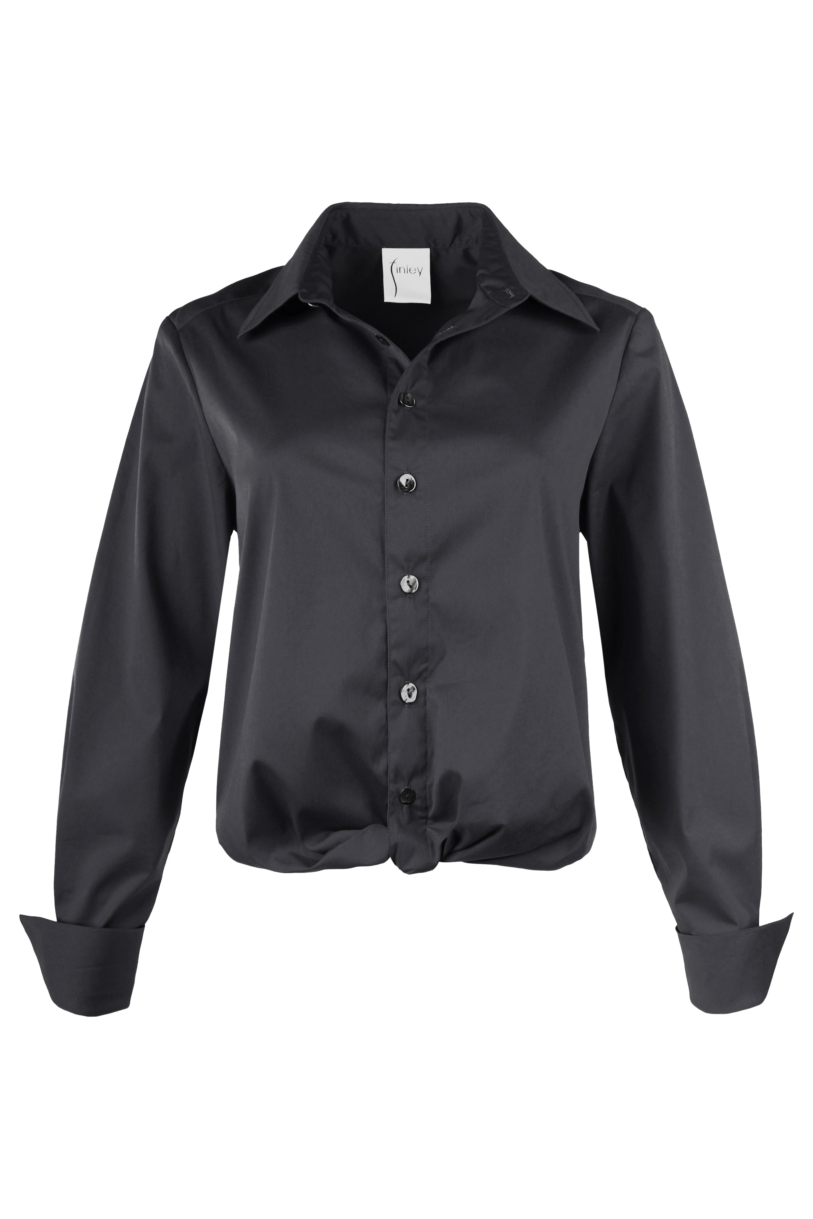 Moxie Shirt Black Silky Poplin