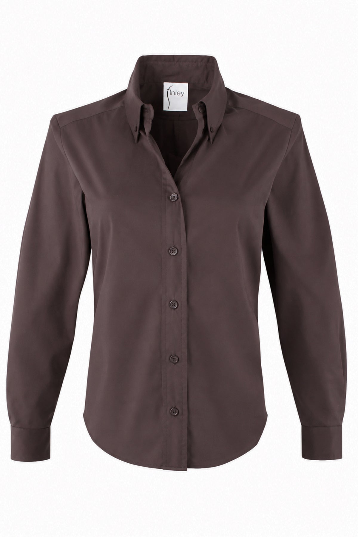 Preppy Shirt Chocolate Silky Poplin