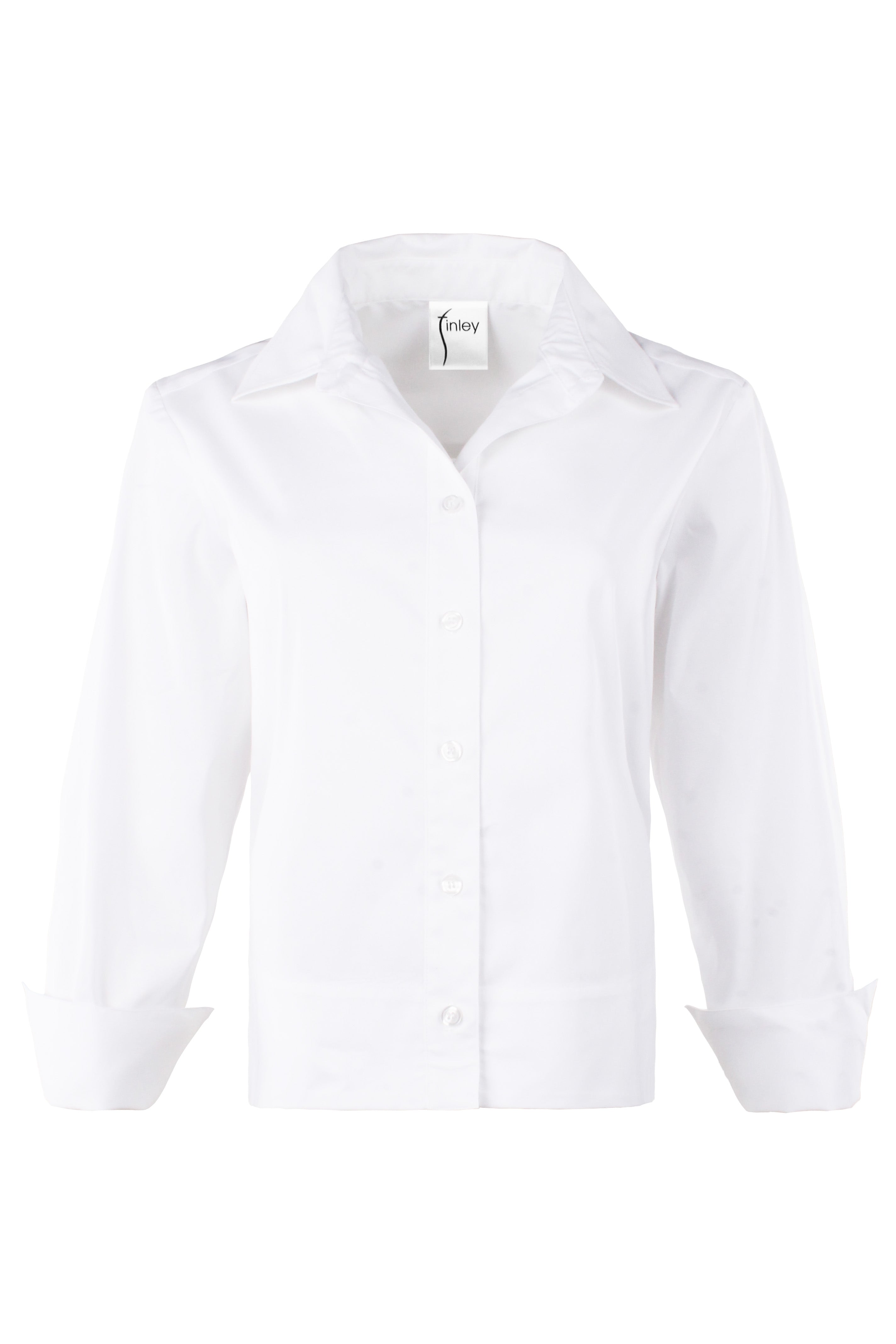 Eugenie Bow Back Shirt White Silky Poplin