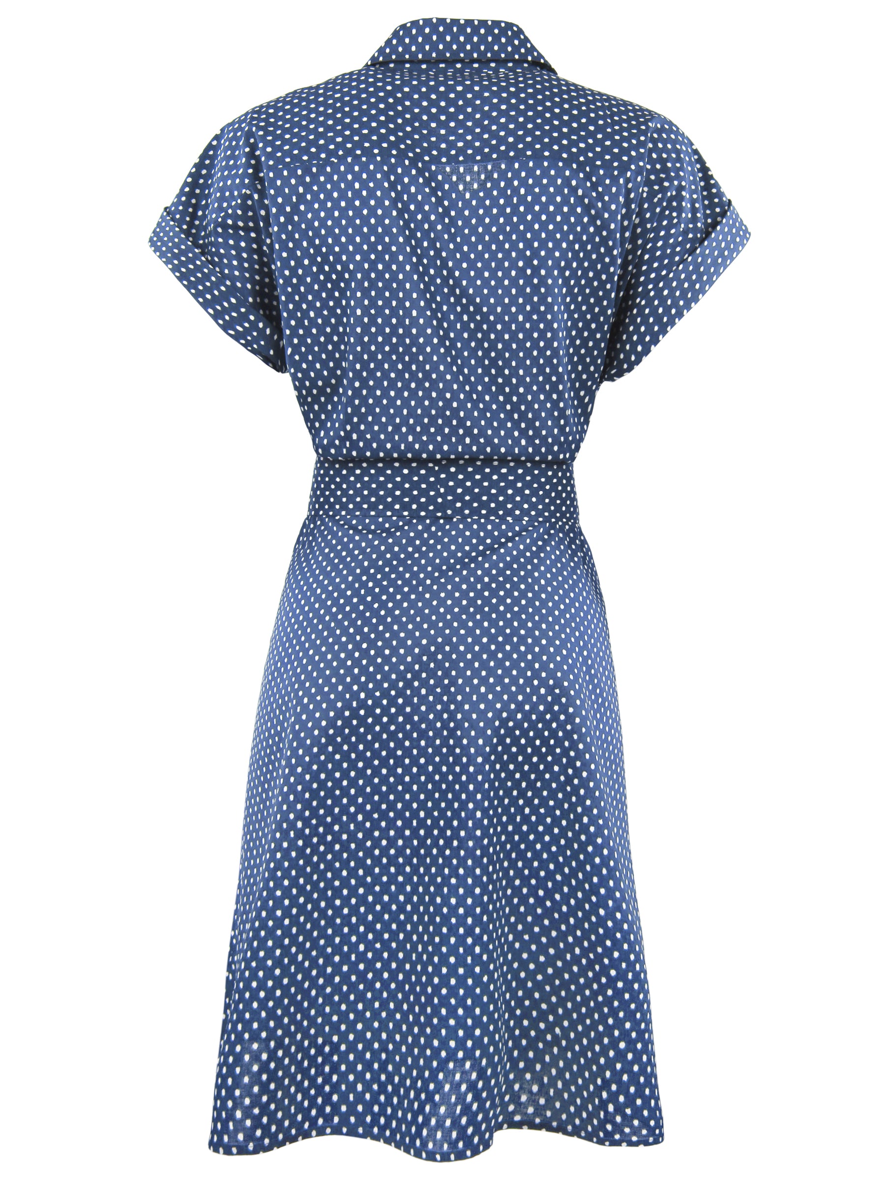 Short Chantal Shirt Dress Navy Splash Dot