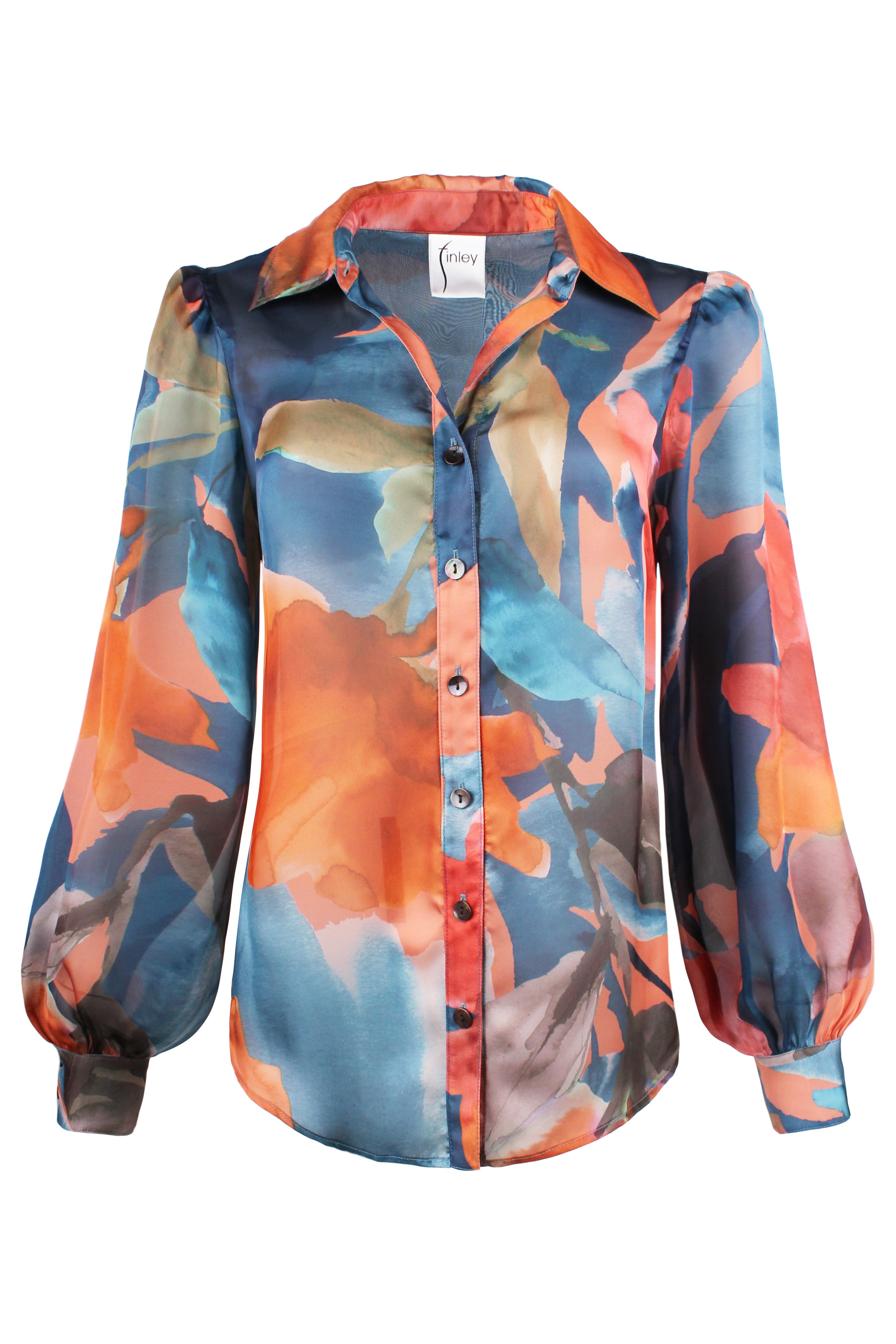 Collette Long Sleeve Blouse, Sunset Floral