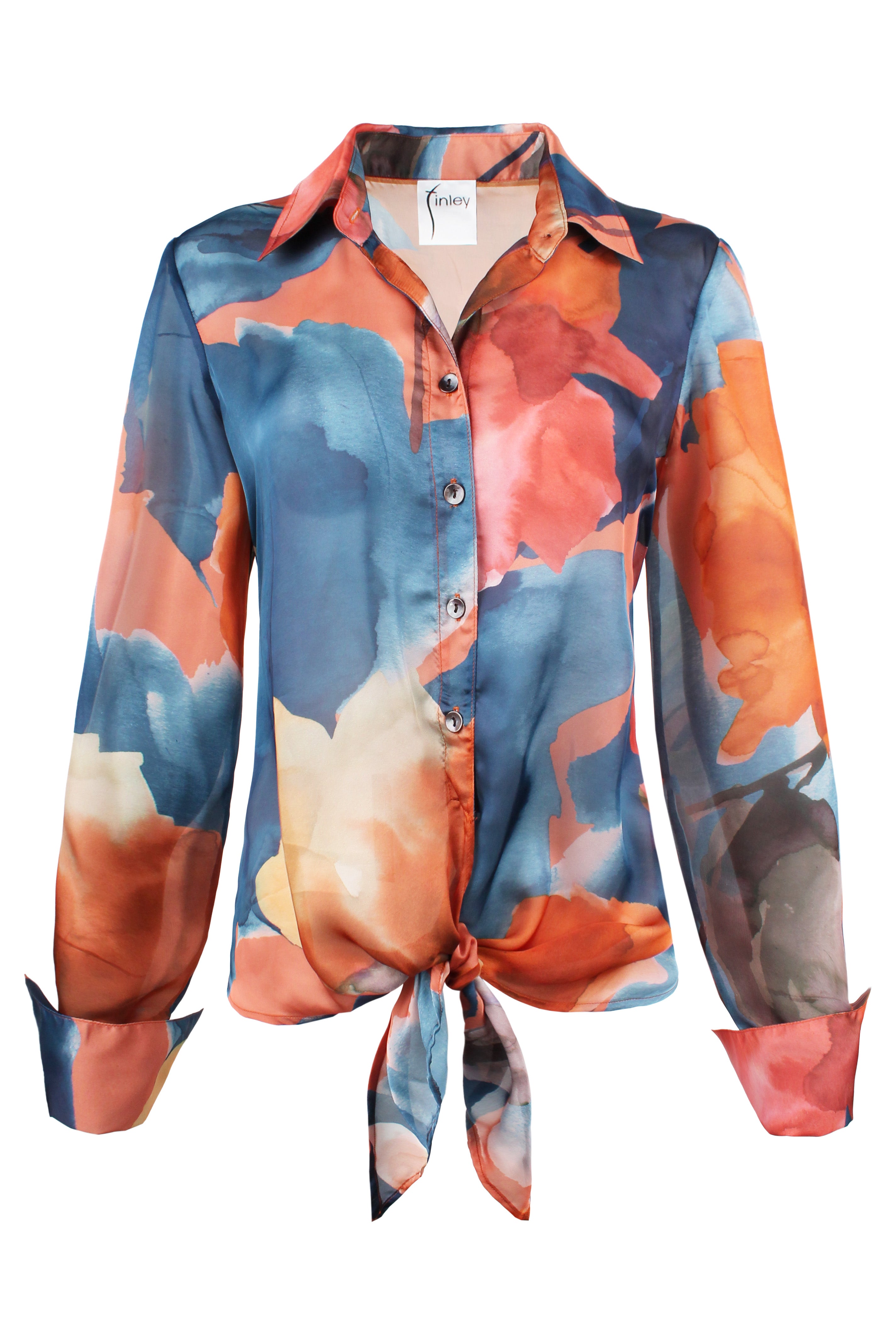 Lindy Tie Front Blouse, Sunset Floral
