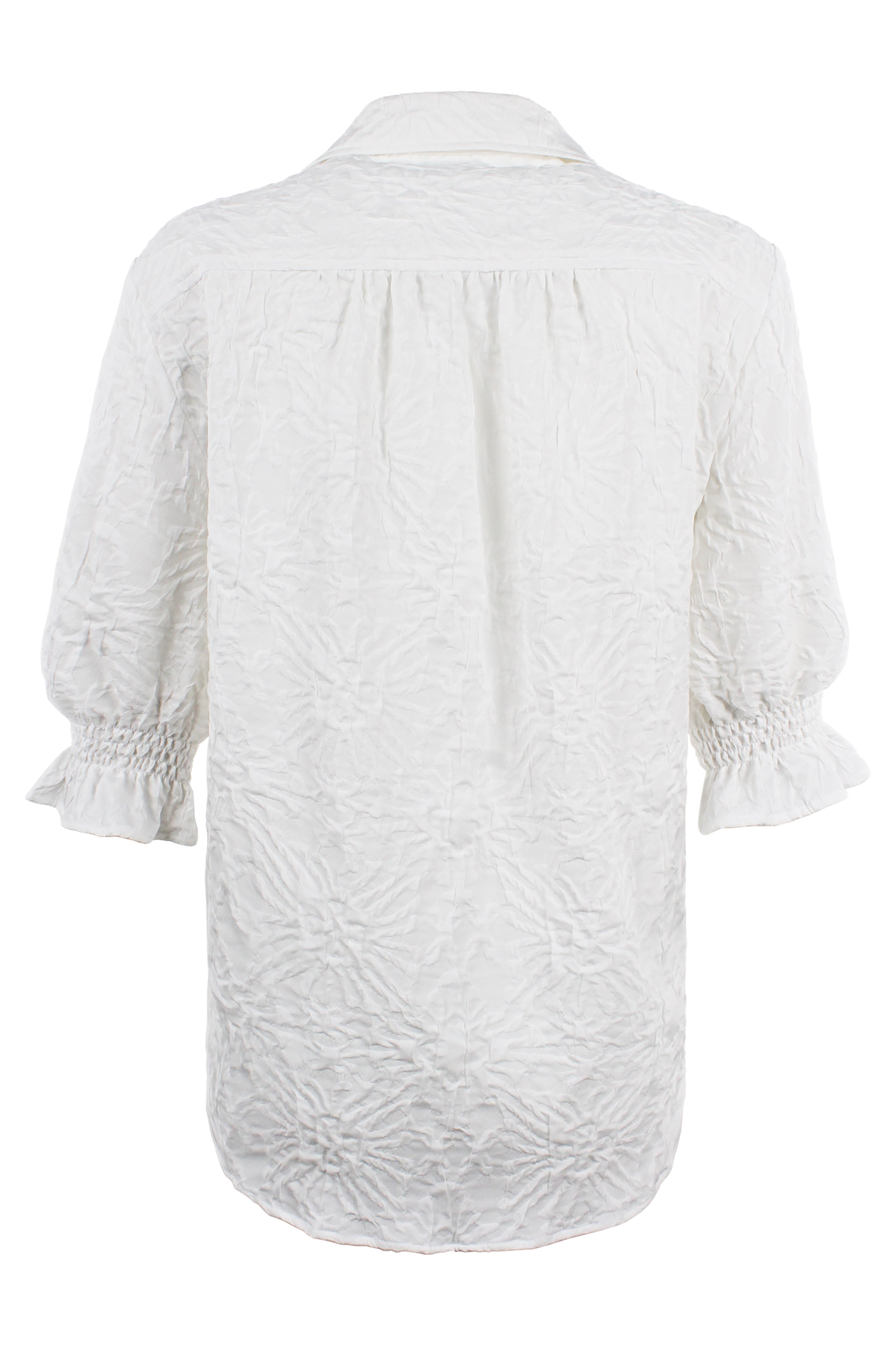 Sirena Shirt White Textured Jacquard