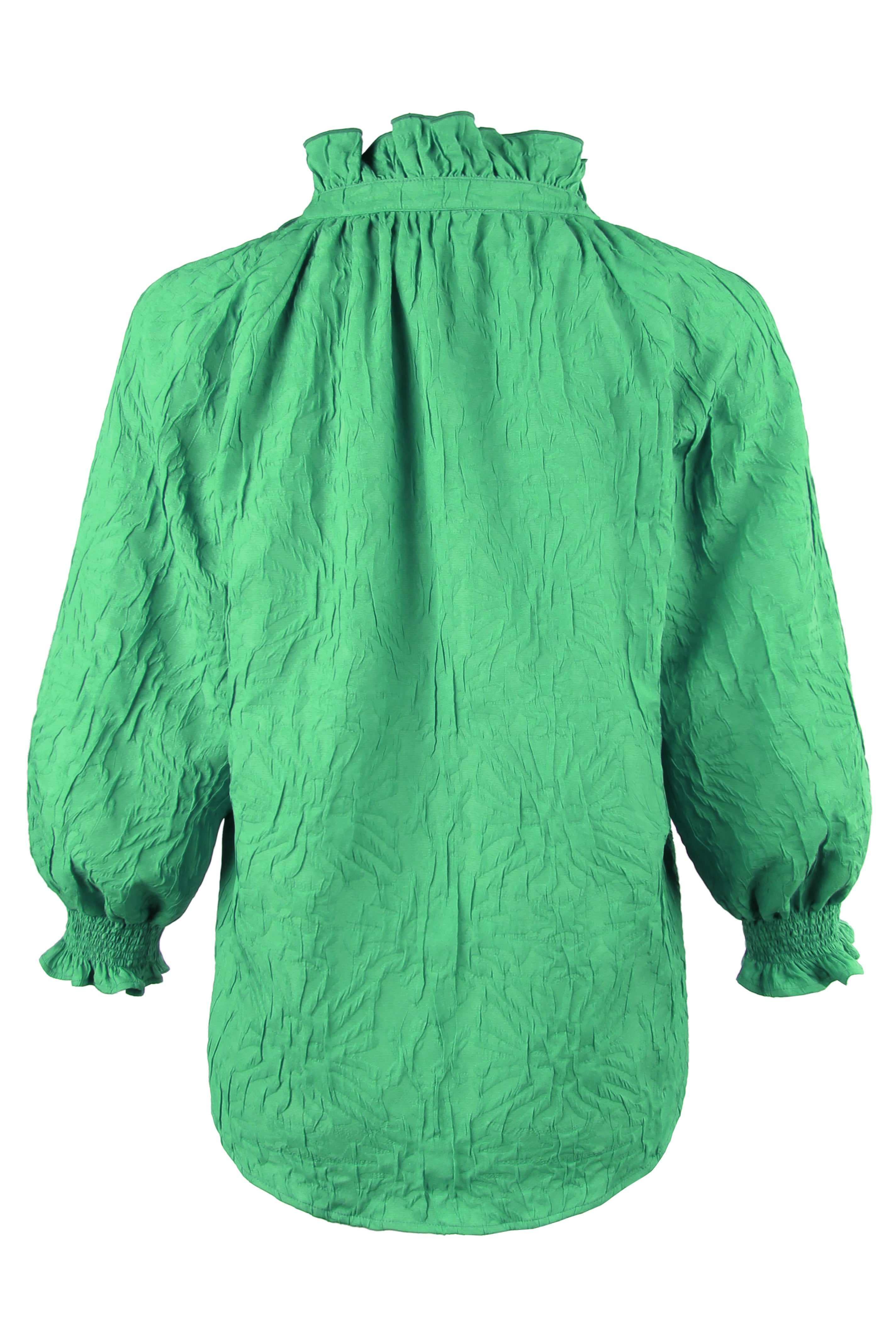 Fiona Shirt in Green Textured Jacquard