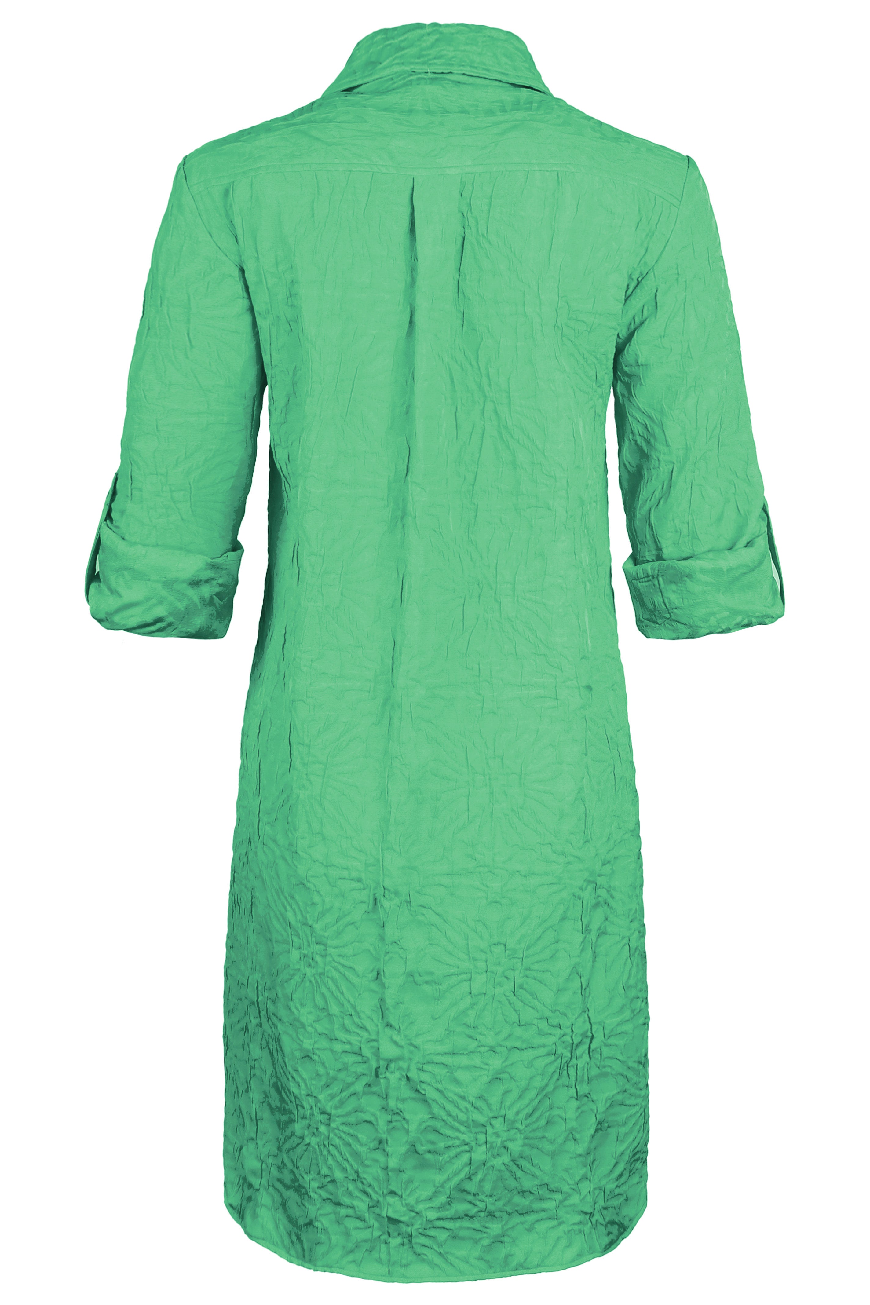 Alex Short Shirt Dress in Green Textured Jacquard